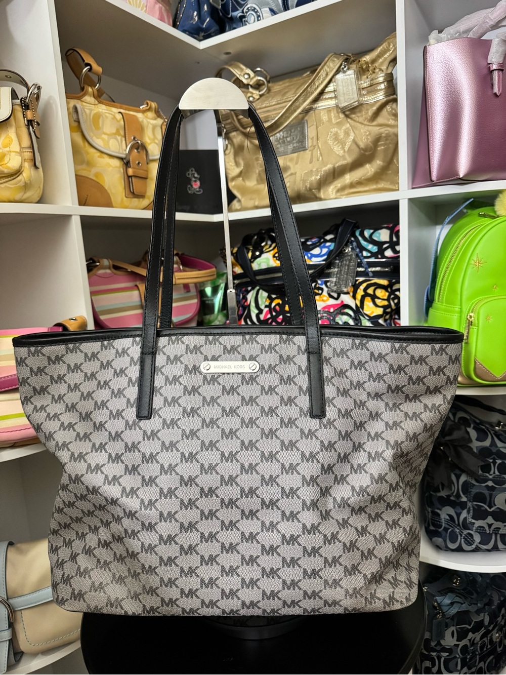 Michael Kors Gray Monogram Tote